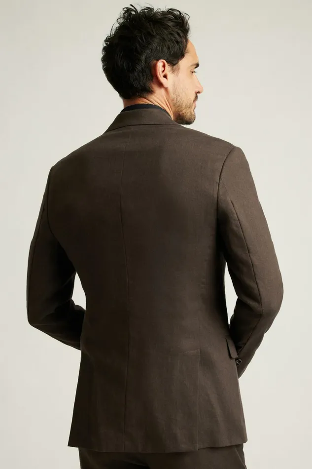 Men Jetsetter Italian Linen Blazer Dark Brown Bonobos Blazers and Sport Coats