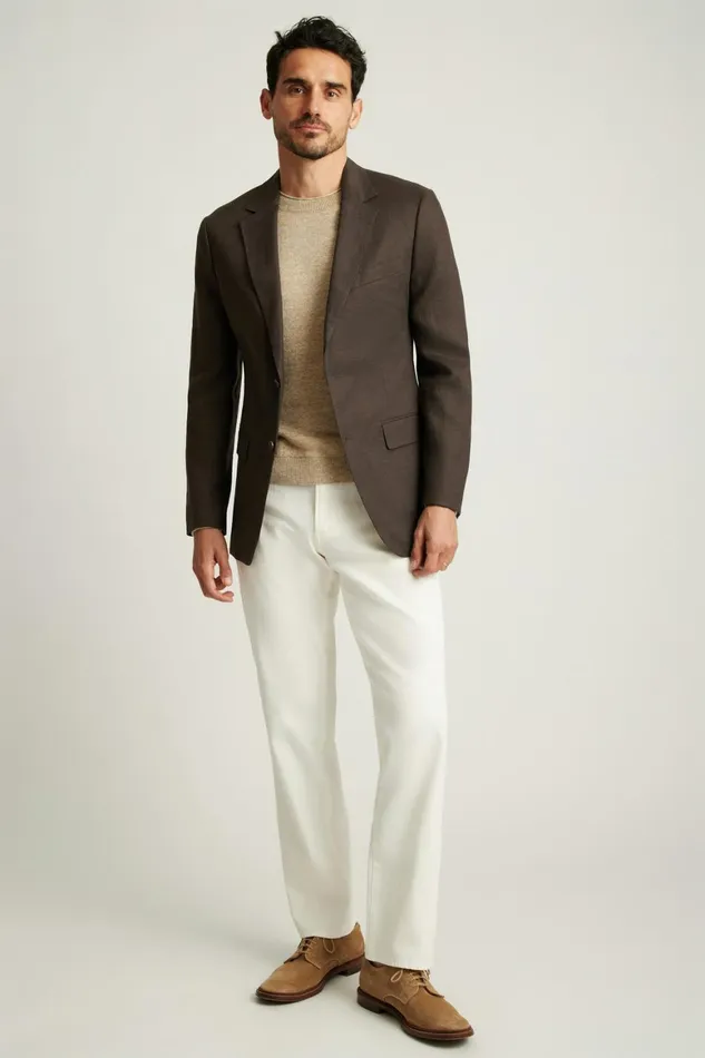 Men Jetsetter Italian Linen Blazer Dark Brown Bonobos Blazers and Sport Coats