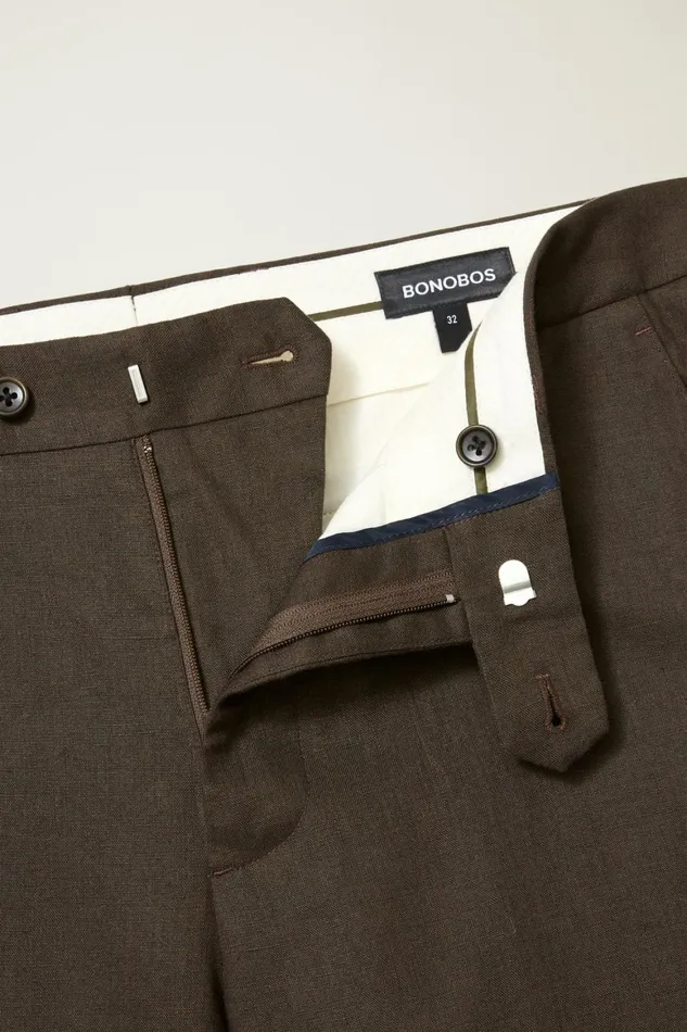 Men Jetsetter Italian Linen Dress Pant Dark Brown Bonobos Dress Pants