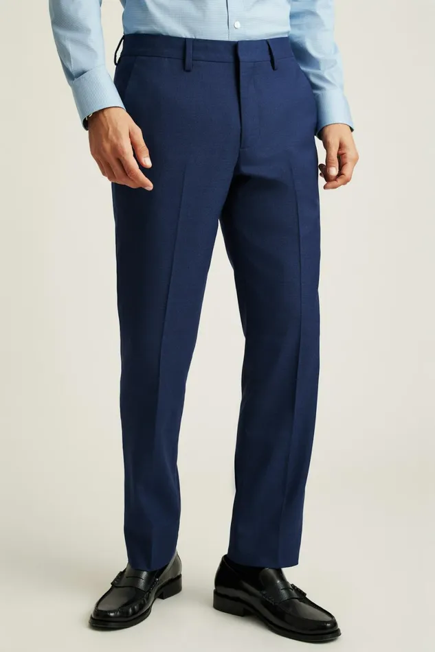 Men Jetsetter Italian Wool Dress Pant Bright Navy Sharkskin Bonobos Dress Pants