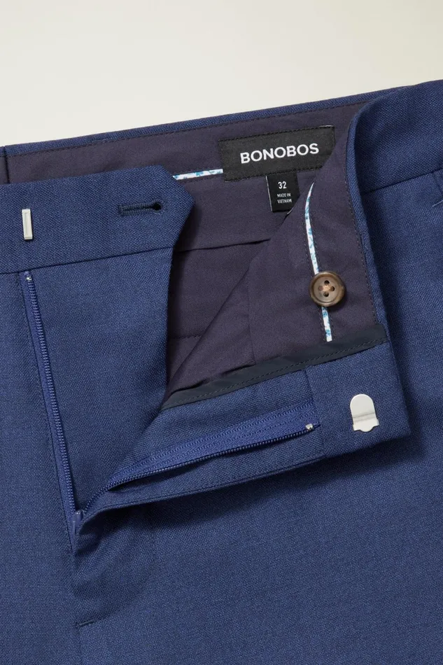 Men Jetsetter Italian Wool Dress Pant Bright Navy Sharkskin Bonobos Dress Pants