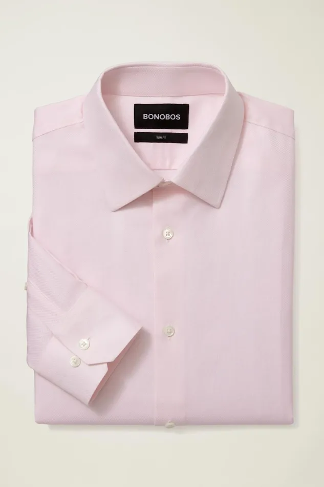 Men Jetsetter Premium Dress Shirt Pink Dobby Bonobos Formal Dress Shirts