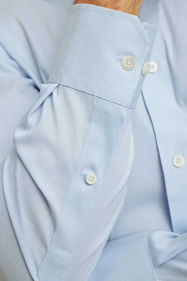Men Jetsetter Stretch Dress Shirt Blue End On End Dobby Bonobos Business Casual Shirts