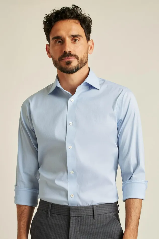 Men Jetsetter Stretch Dress Shirt Blue End On End Dobby Bonobos Business Casual Shirts