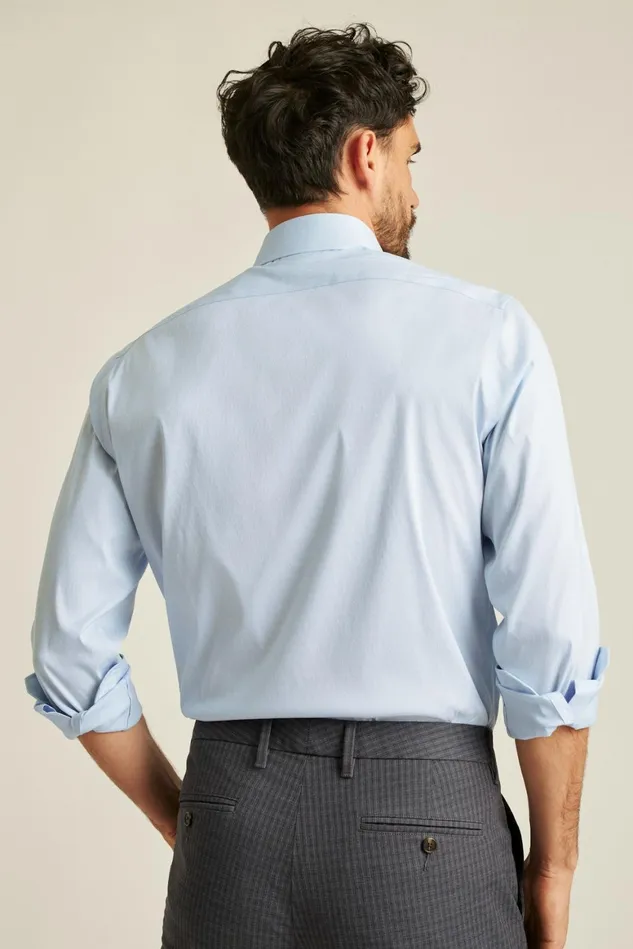 Men Jetsetter Stretch Dress Shirt Blue End On End Dobby Bonobos Business Casual Shirts