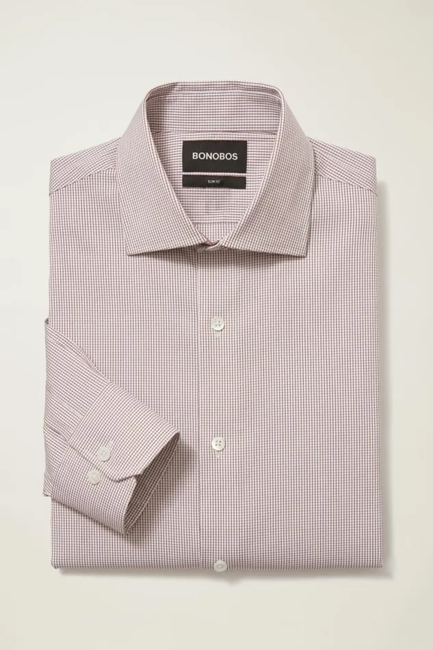 Men Jetsetter Stretch Dress Shirt Cranberry Graph Check Bonobos Business Casual Shirts