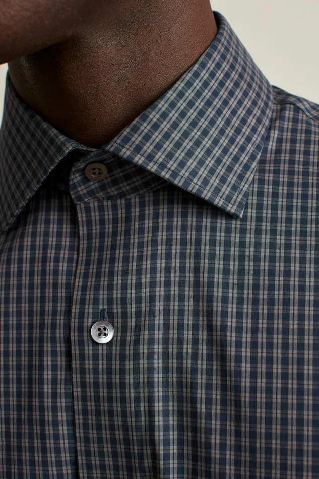 Men Jetsetter Stretch Dress Shirt Navy Smoke Check Bonobos Business Casual Shirts