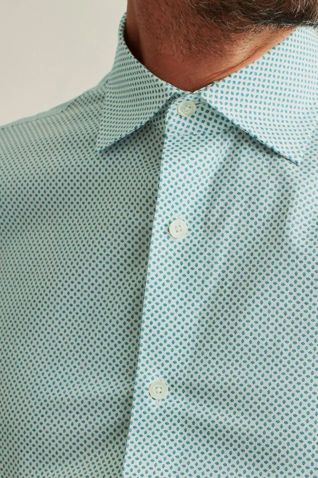 Men Jetsetter Stretch Dress Shirt Teal Devlin Dot Bonobos Business Casual Shirts