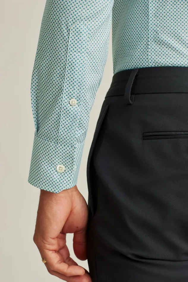 Men Jetsetter Stretch Dress Shirt Teal Devlin Dot Bonobos Business Casual Shirts