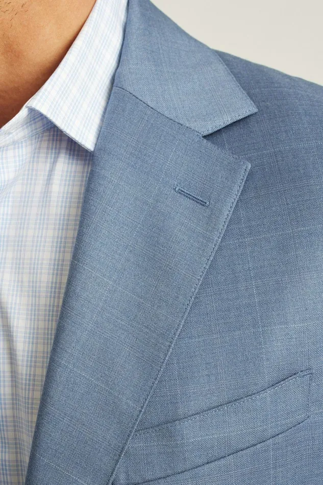 Men Jetsetter Wool Blazer Blue White Deco Check Bonobos Blazers and Sport Coats