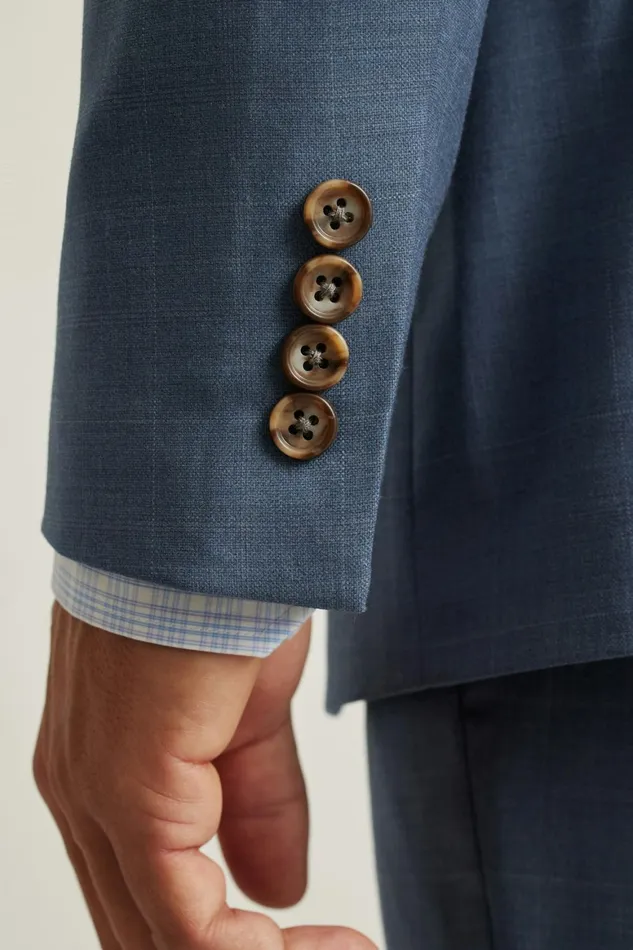 Men Jetsetter Wool Blazer Blue White Deco Check Bonobos Blazers and Sport Coats