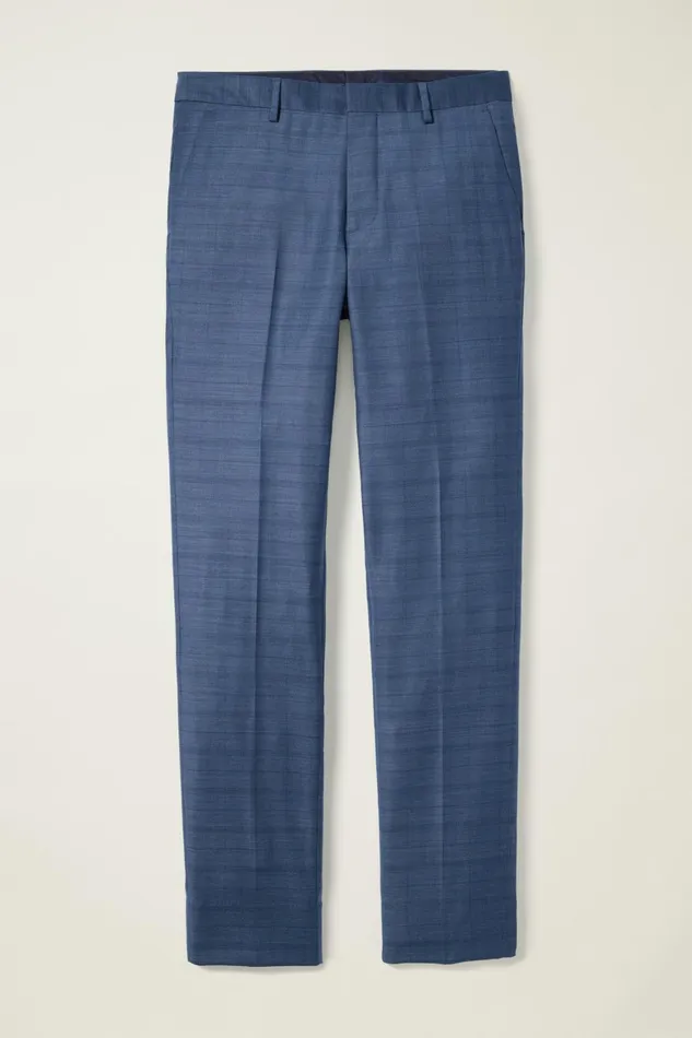 Men Jetsetter Wool Dress Pant Mid Blue Glen Plaid Bonobos Dress Pants