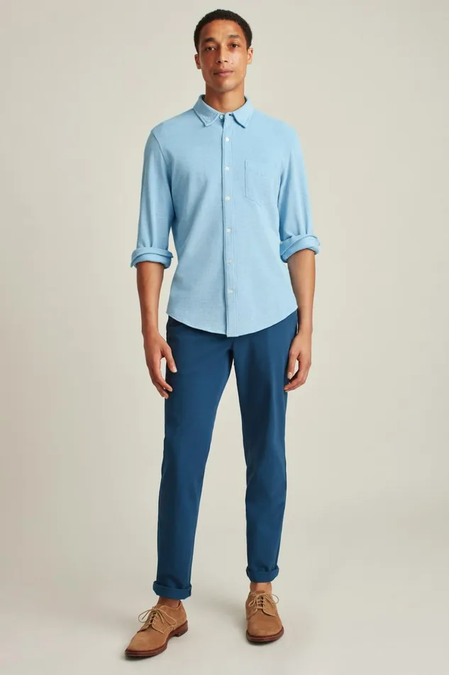 Men Knit Oxford Shirt Ocean View Solid Bonobos Casual Shirts