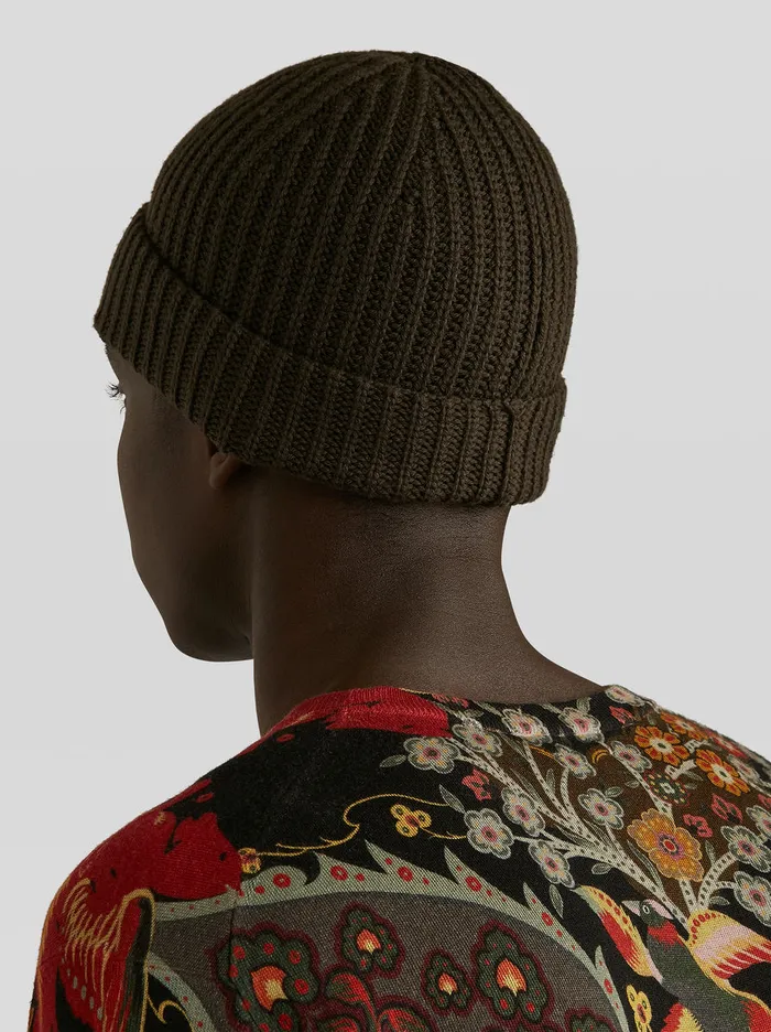 Men Knitted Beret With Cube Logo Etro Hats