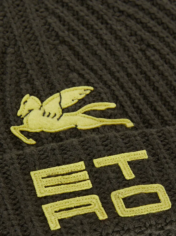 Men Knitted Beret With Cube Logo Etro Hats