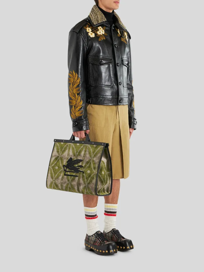 Men Large Jacquard Love Trotter Bag Etro Shopping Bags