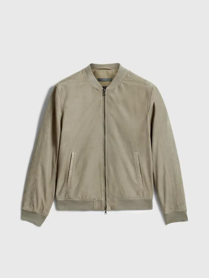 Men Leather Jackets John Varvatos KHAI BOMBER Spruce