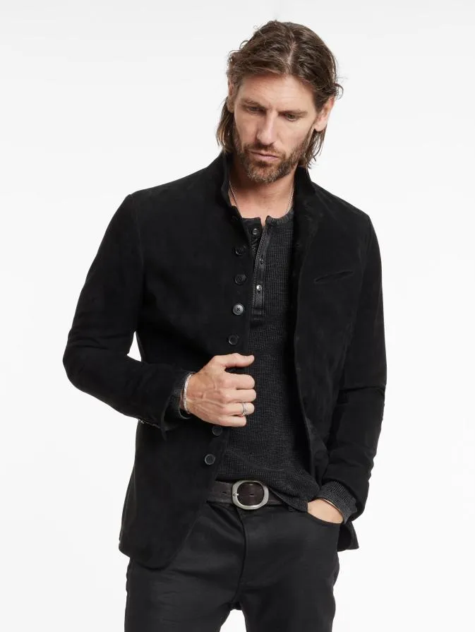 Men Leather Jackets John Varvatos WOODWARD MULTIBUTTON JACKET Black