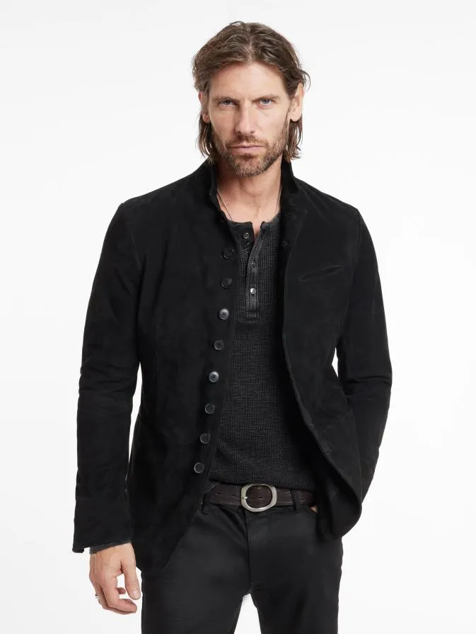 Men Leather Jackets John Varvatos WOODWARD MULTIBUTTON JACKET Black