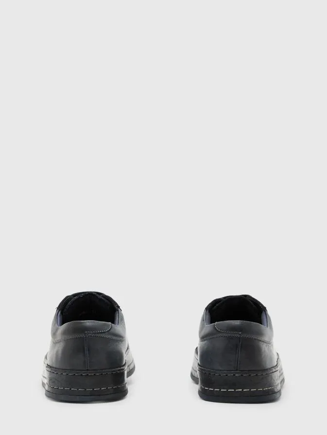 Men Leather Sneakers John Varvatos WOOSTER LOW TOP Blue Stone Men Leather Sneakers John Varvatos WOOSTER LOW TOP Blue Stone