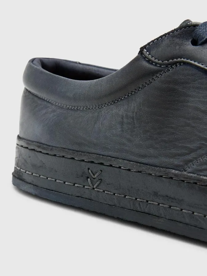 Men Leather Sneakers John Varvatos WOOSTER LOW TOP Blue Stone Men Leather Sneakers John Varvatos WOOSTER LOW TOP Blue Stone