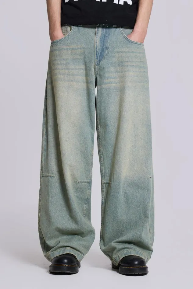 Men Light Wash Colossus Jeans Jaded London Baggy Jeans