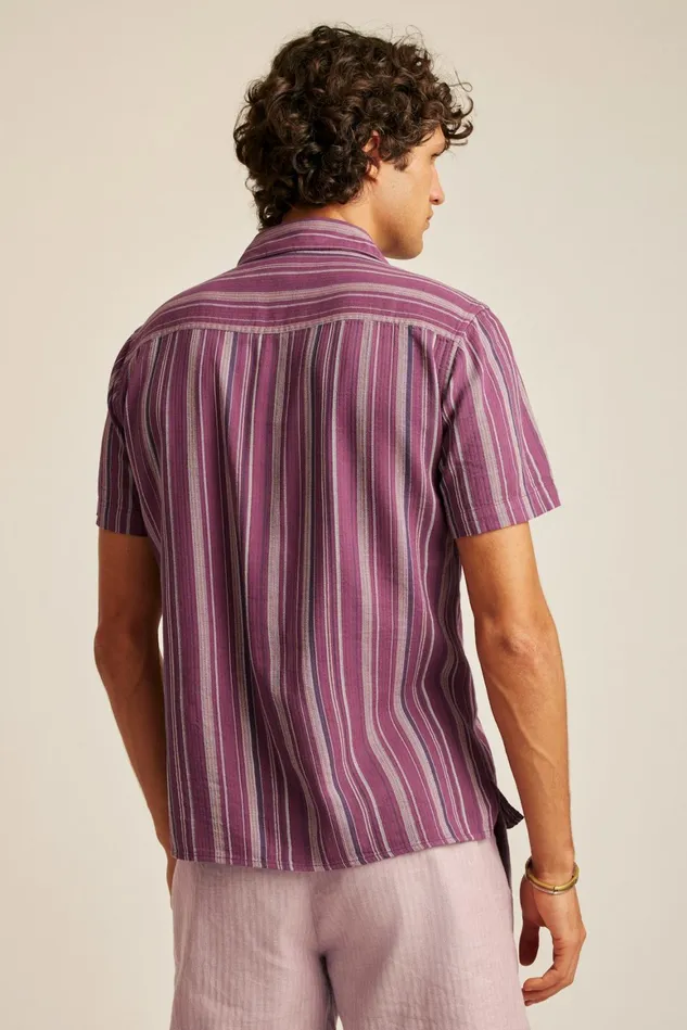 Men Limited Edition Riviera Cabana Shirt Burgundy Stripe Bonobos Casual Shirts