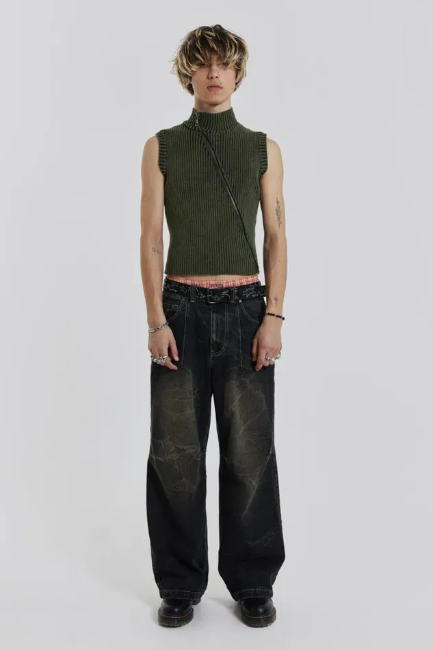 Men Lure Asymmetric Knit Jaded London TShirts and Vests