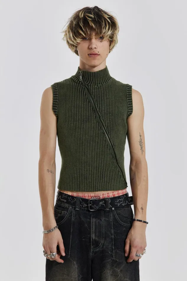 Men Lure Asymmetric Knit Jaded London TShirts and Vests