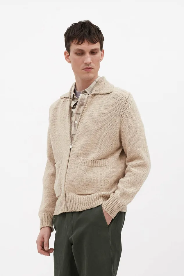 Men Norse Projects Knitwear Erik Cotton Jacket Tan