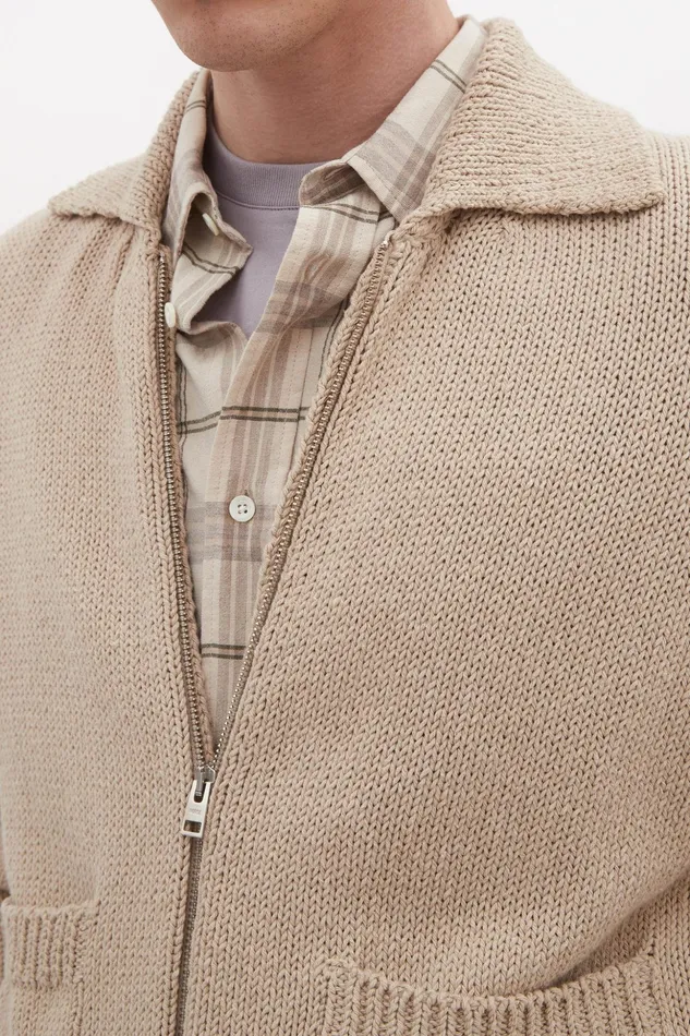 Men Norse Projects Knitwear Erik Cotton Jacket Tan