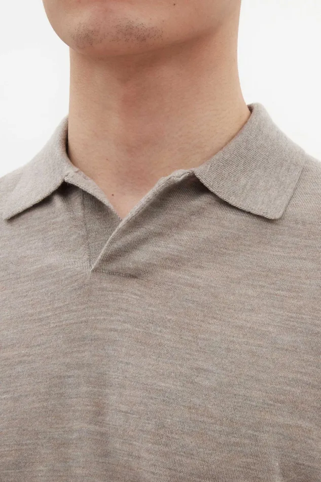 Men Norse Projects Knitwear Jon Tech Merino SS Polo Sand