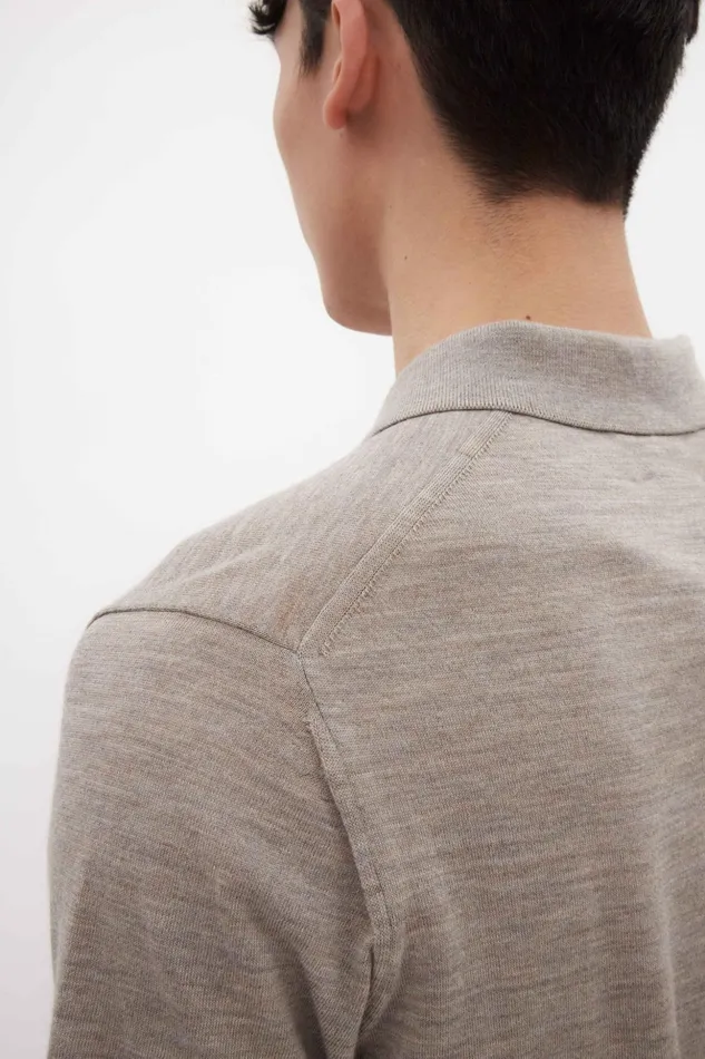 Men Norse Projects Knitwear Jon Tech Merino SS Polo Sand