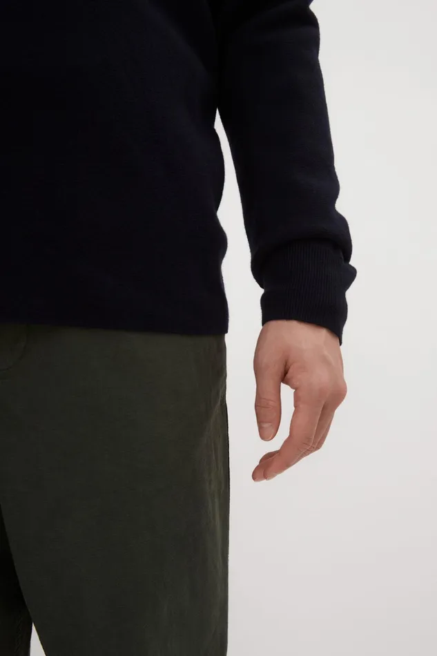 Men Norse Projects Knitwear Kian Merino Cotton Milano Polo Dark Navy