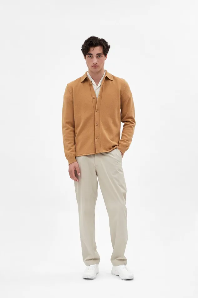 Men Norse Projects Knitwear Martin Merino Lambswool Shirt Camel