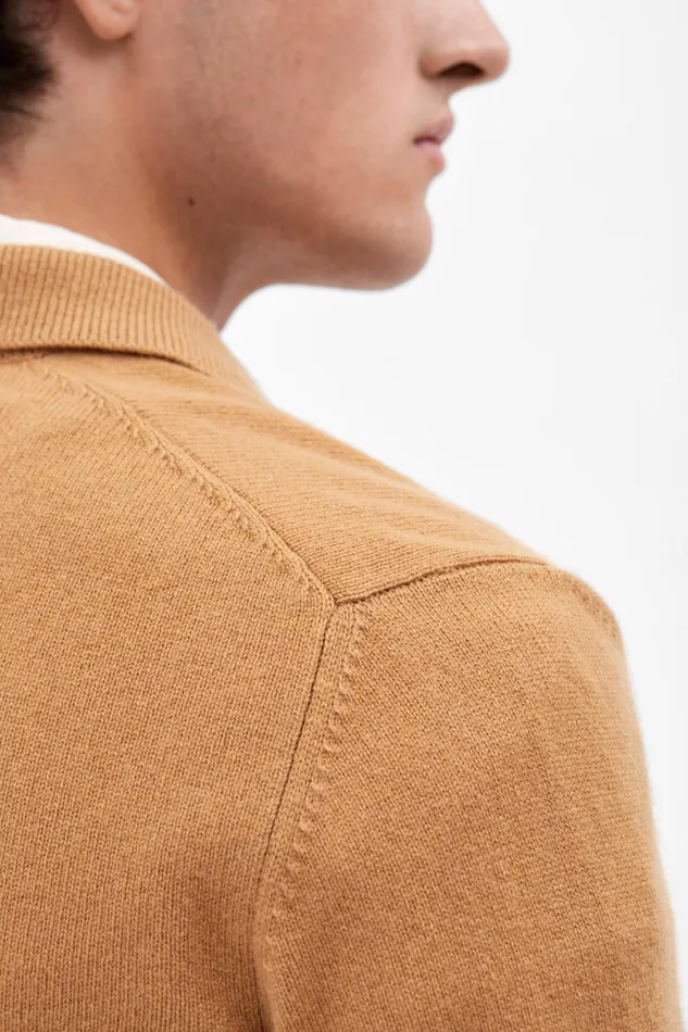 Men Norse Projects Knitwear Martin Merino Lambswool Shirt Camel