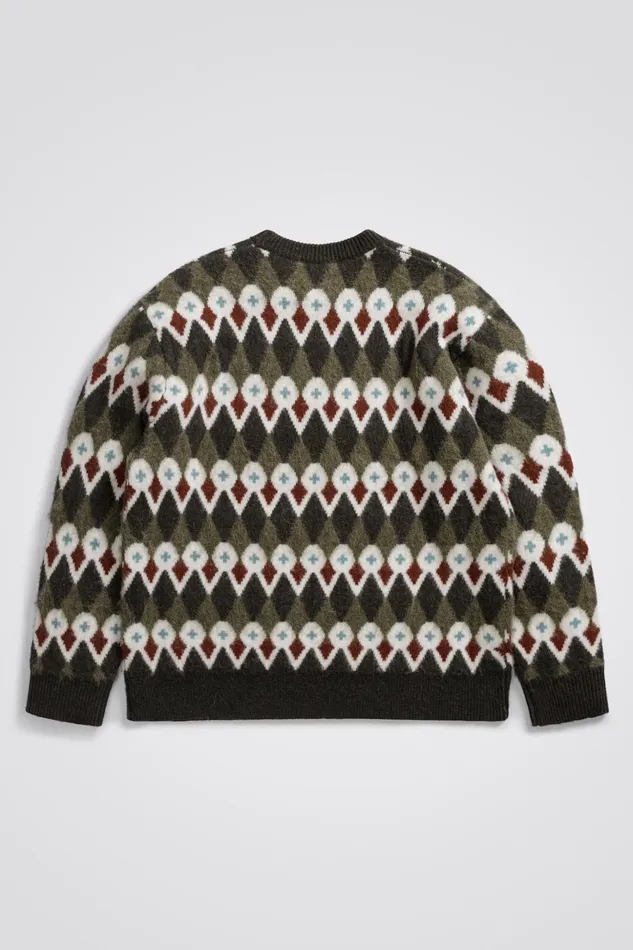 Men Norse Projects Knitwear Rune Merino Fair Isle Jacquard Sweater Ivy Green