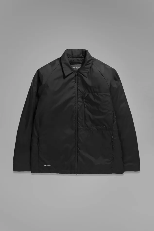 Men Norse Projects Outerwear Pertex Quantum Midlayer Shirt Black