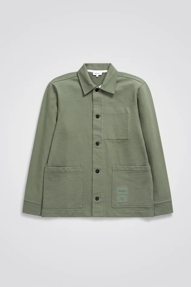 Men Norse Projects Overshirts Jorn Tab Series Overshirt Dried Sage Green