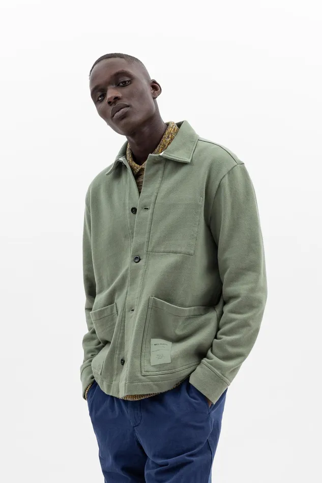 Men Norse Projects Overshirts Jorn Tab Series Overshirt Dried Sage Green
