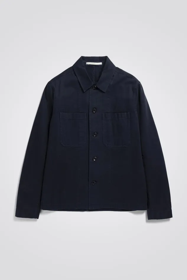 Men Norse Projects Overshirts Tyge Broken Twill Dark Navy