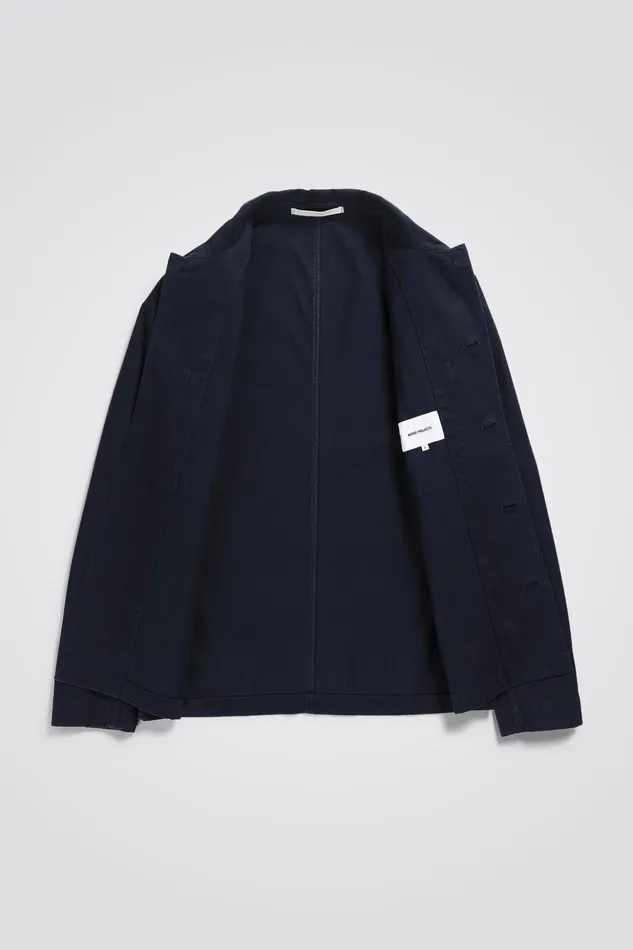 Men Norse Projects Overshirts Tyge Broken Twill Dark Navy