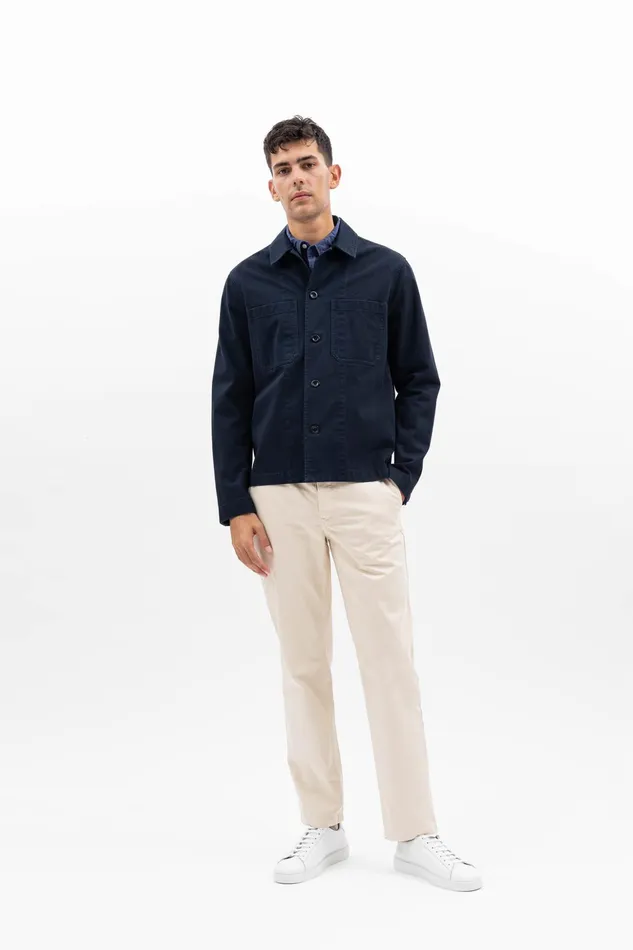 Men Norse Projects Overshirts Tyge Broken Twill Dark Navy
