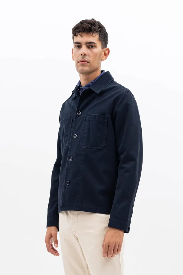 Men Norse Projects Overshirts Tyge Broken Twill Dark Navy