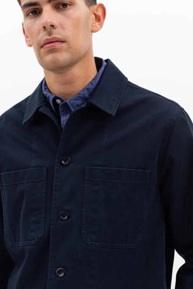 Men Norse Projects Overshirts Tyge Broken Twill Dark Navy