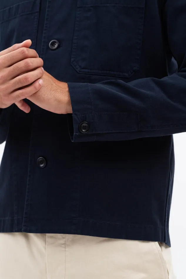 Men Norse Projects Overshirts Tyge Broken Twill Dark Navy