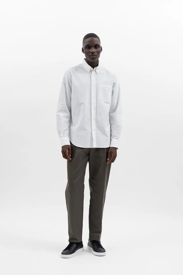 Men Norse Projects Shirting Algot Oxford Monogram Shirt White