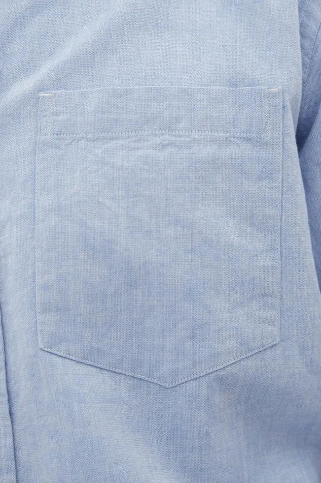 Men Norse Projects Shirting Algot Relaxed Cotton Linen Shirt Pale Blue
