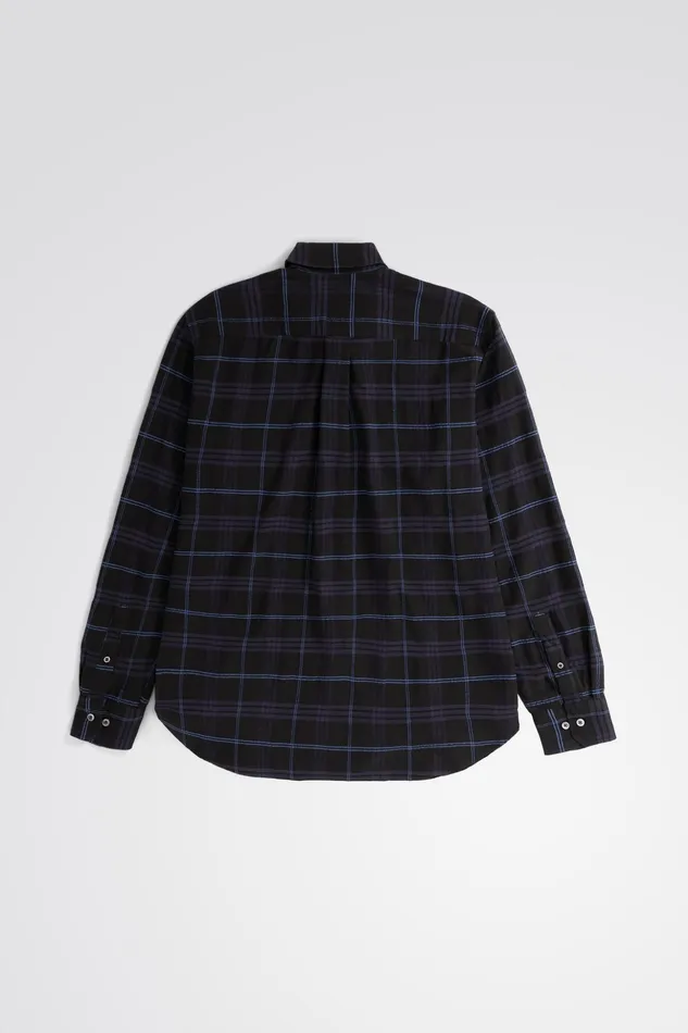 Men Norse Projects Shirting Algot Relaxed Textured Check Shirt Dark Navy