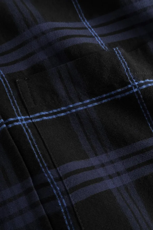 Men Norse Projects Shirting Algot Relaxed Textured Check Shirt Dark Navy